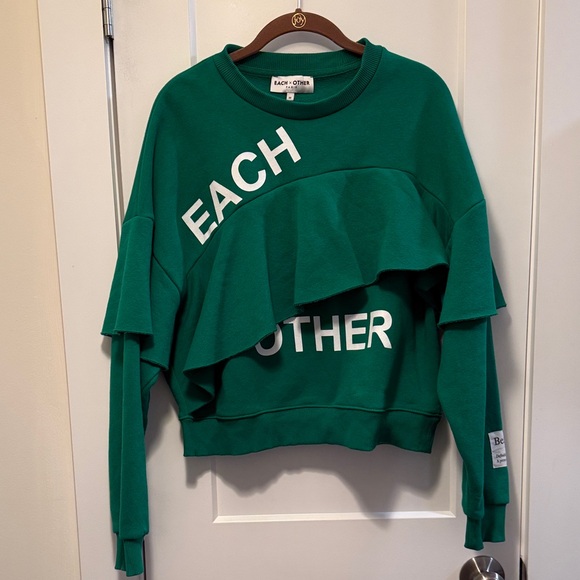 Green Ruffled Sweater - Picture 1 of 6